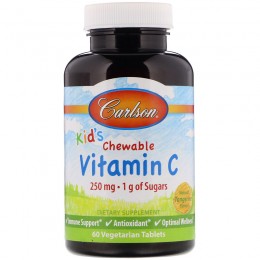 Жевательный витамин С, Carlson Labs, Chewable Vitamin C, 250 мг, 60 таблеток, скидка