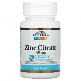 Цинк Цитрат, Zinc Citrare, 21st Century, 50 мг, 60 таблеток, скидка