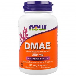 DMAE (Диметиламиноэтанол), Now Foods, 250 мг, 100 растительных капсул, скидка