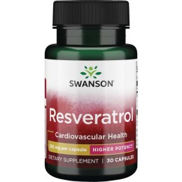 Ресвератрол, Swanson, Resveratrol, 250 мг, 30 капсул, скидка