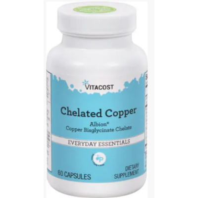 Хелат міді, Vitacost, Chelated Copper - Albion®, 60 капсул, , 844197015368, ,